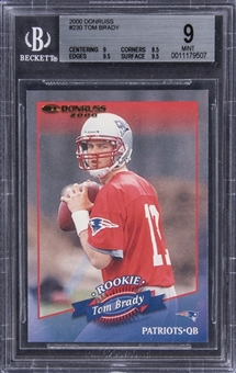 2000 Donruss #230 Tom Brady Rookie Card (#235/1325) - BGS MINT 9